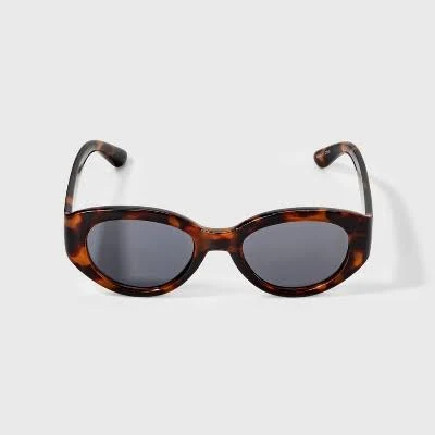 A New Day Women's Oval Tortoise Shell Sunglasses