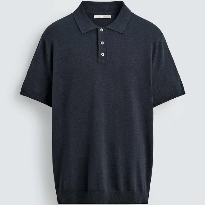 PLAIN KNIT BASIC POLO TOP New without tags