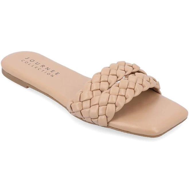 Journee Collection Women's Sawyerr Braided Slide Sandals