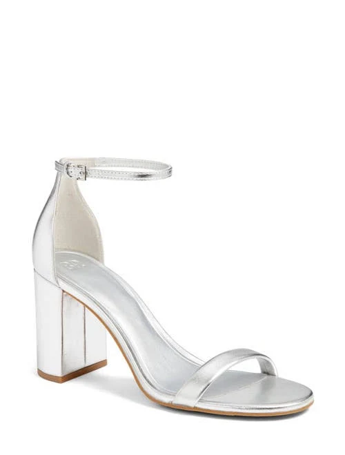 BP. Livia Ankle Strap Sandal in Silver Metallic at Nordstrom, Size 8