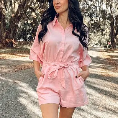 Button Collared Romper