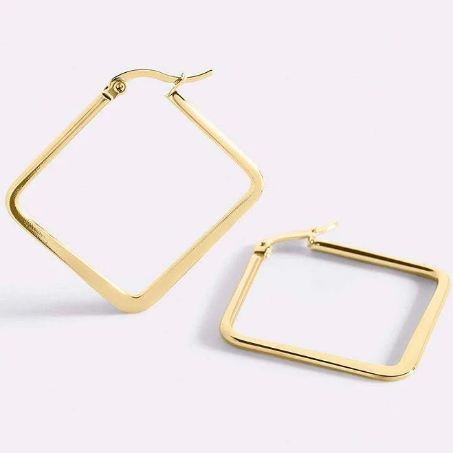 Geometric Girl Boss Hoop Earrings