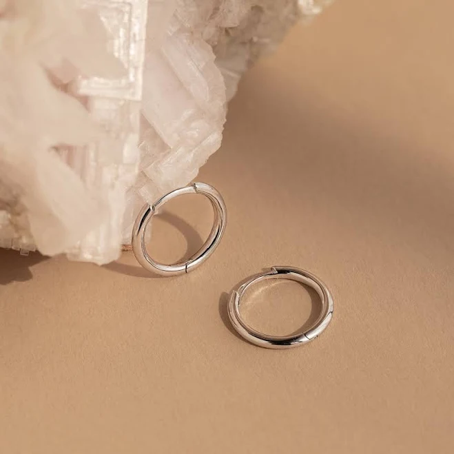 Caitlyn Minimalist Everyday Mini Bold Stacking Hoop Earrings