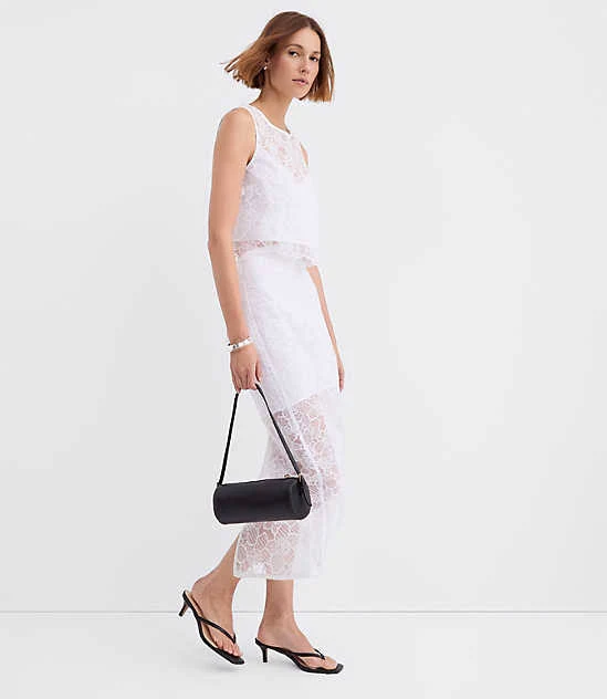 Loft Women's Lace Midi Skirt