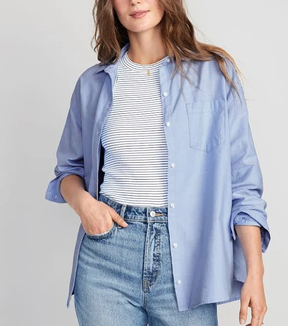 Old Navy Women's Oversized Button-Down Boyfriend Shirt