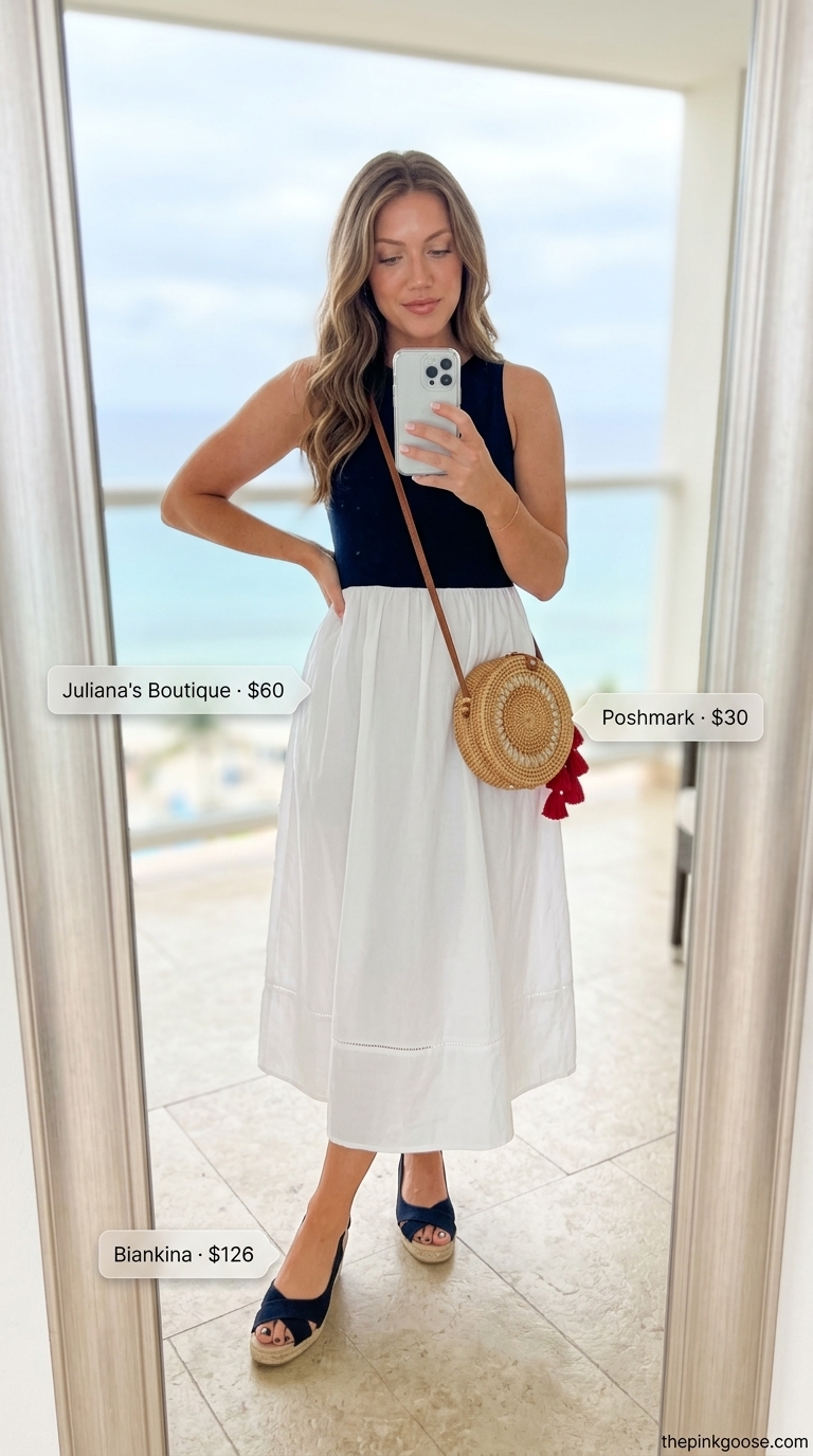 Classic Crochet Beach Outfits 2026 Classic white crochet dress for summer crochet beach outfits for women 2026. Great for coastal lunches.