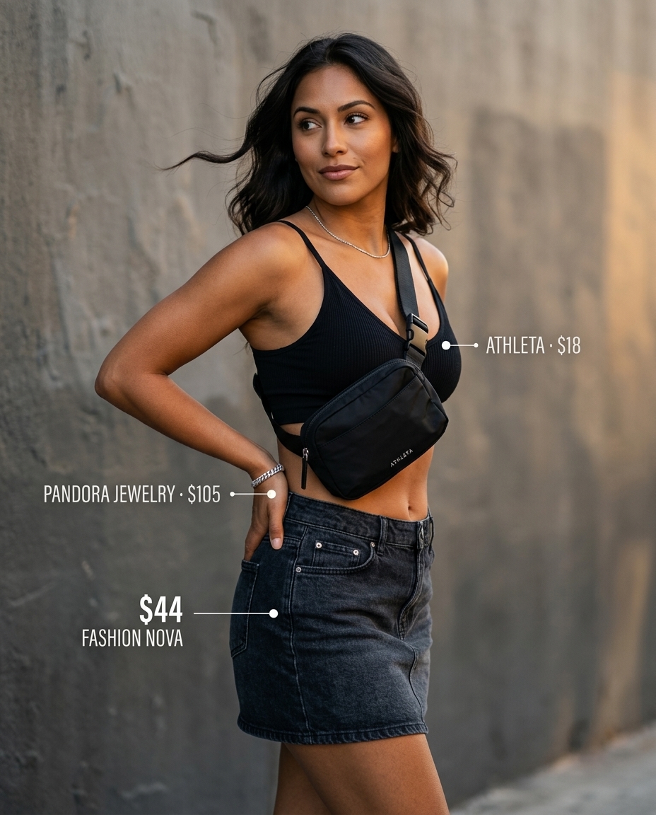 Edgy dark wash denim skirt outfit for urban exploration 2026, with combat boots and a band tee.