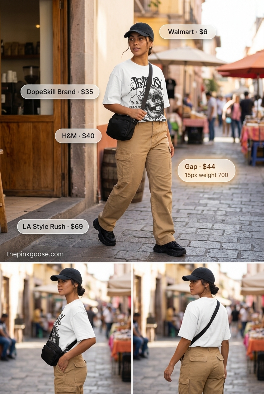 Casual khaki cargo summer low-waist trousers for women 2026, perfect for weekend errands and casual outings.