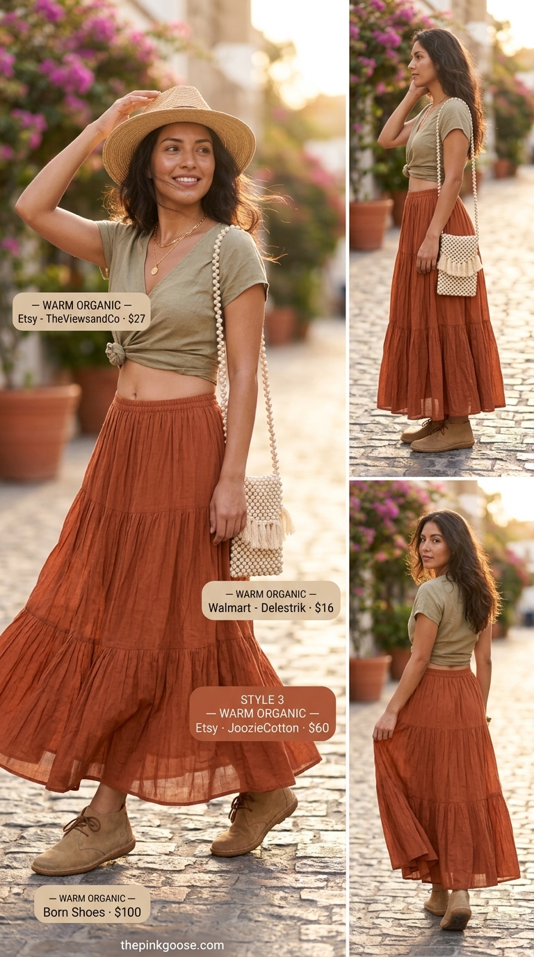 Terracotta print matching set co-ord outfits for women 2026 for festival. Earthy vibe.