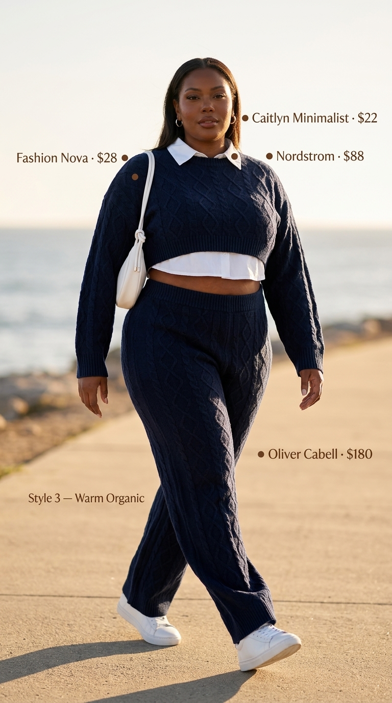 Navy blue knit polo set for women 2026, perfect for resort lunches or travel days. Comfortable and sporty.