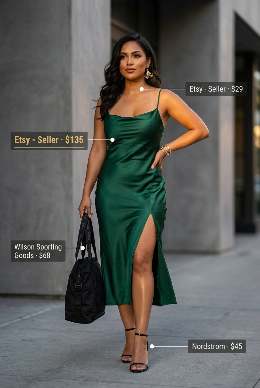 Summer Tote Bag Outfits for Women 2026: Slip dress with heeled sandals and mini shoulder bag.