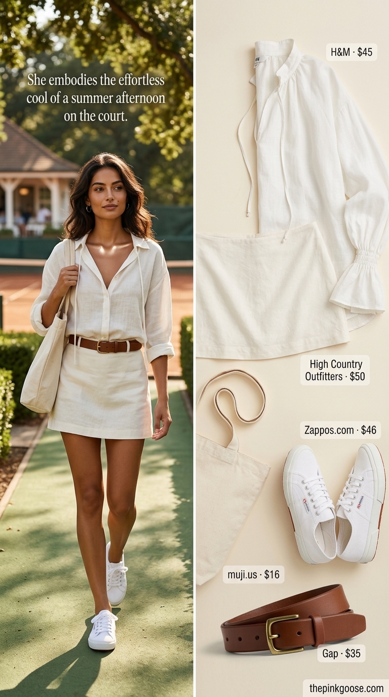 Effortless denim mini skirt outfit for summer 2026, perfect for casual weekend outings.