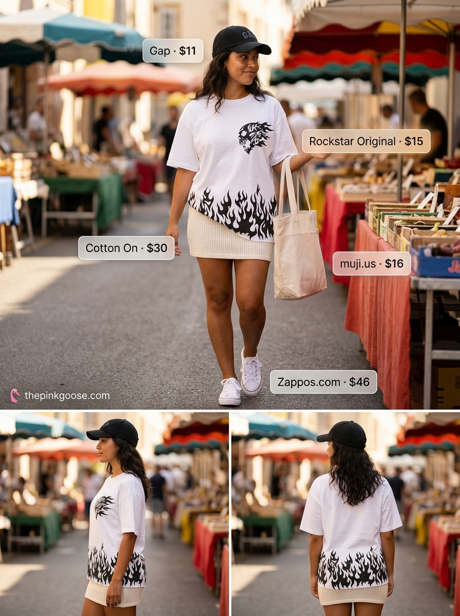 What to Wear with Mini Skirt Summer 2026: This is NOT a mini skirt outfit. Instead, try this knit mini skirt with a graphic tee for casual weekends.