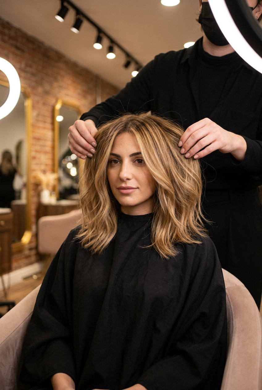 long layered butterscotch blonde balayage with caramel highlights for summer 2026