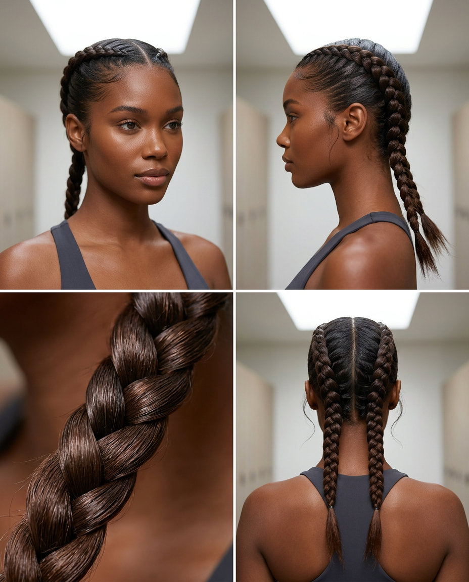 Chocolate Brown Scandi-Slick Cut 2026 extra-long deep chocolate brown haircut with cool undertones, razored ends for sleek braids