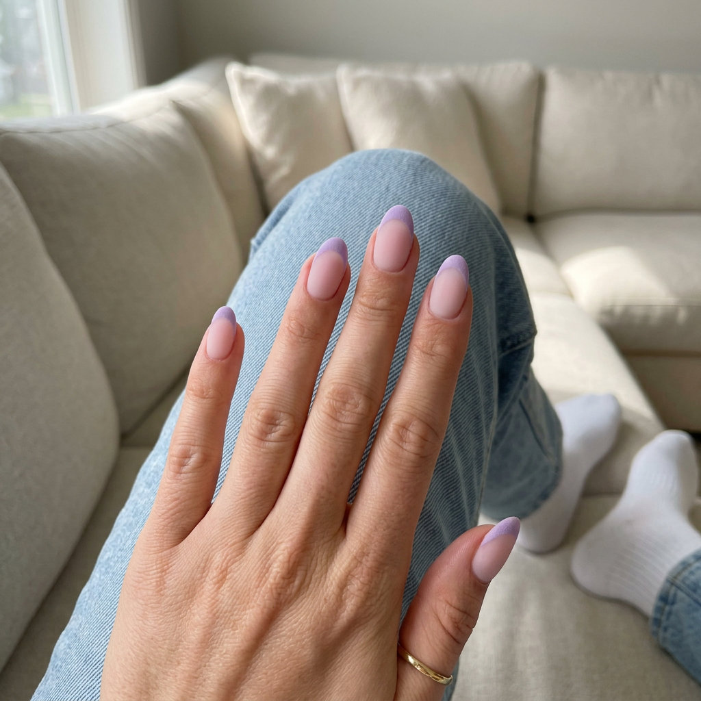 Cute Summer Nails 2026: Lavender Velvet French Bloom Dreamy Date Night Nails Cute summer nails 2026: Lavender Velvet French Bloom nails for date nights and brunches.