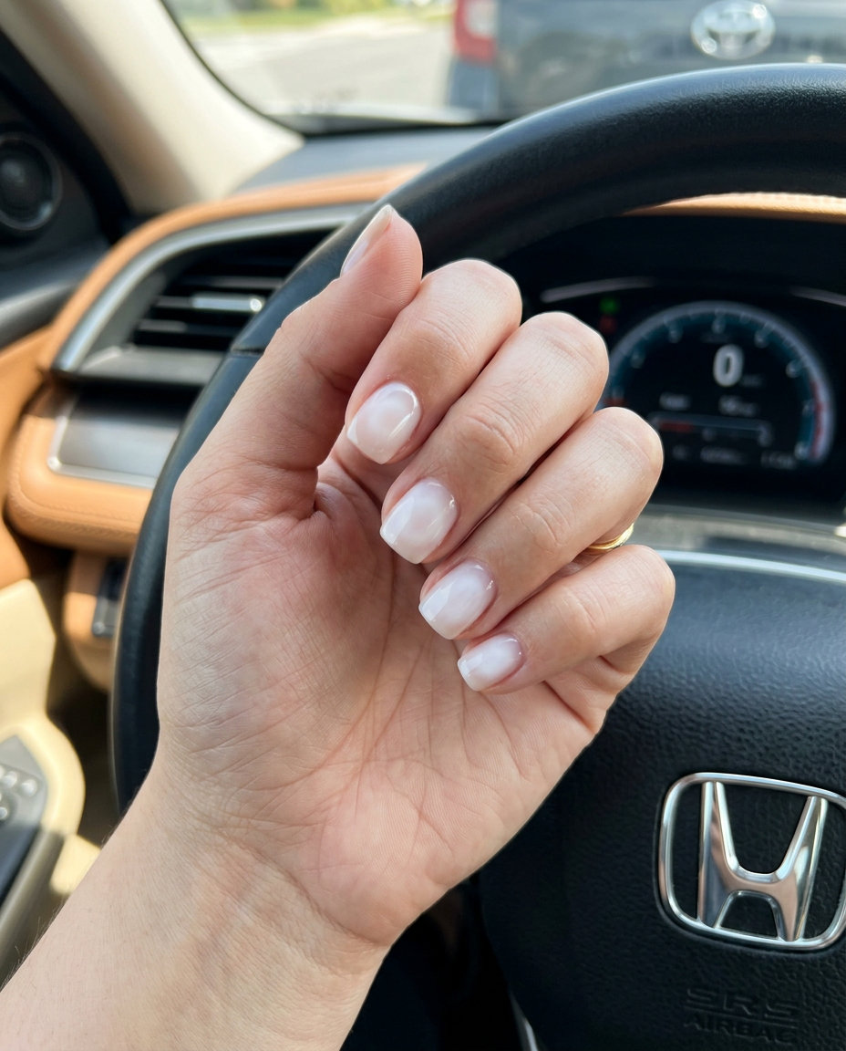Cute Summer Nails 2026: Soft Square Milky White Aura Minimalist Nails Cute summer nails 2026: Soft Square Milky White Aura nails for minimalist daily wear.