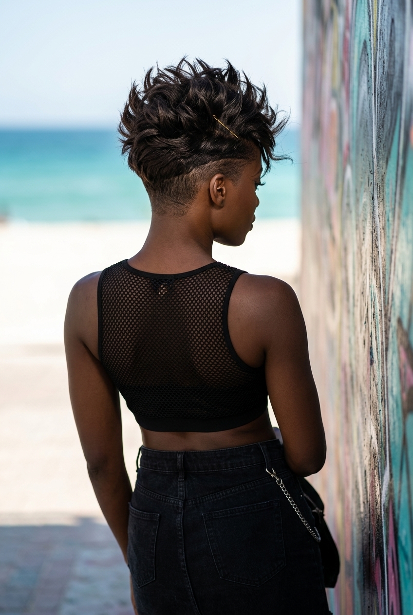 Espresso Gloss Undercut Crown 2026 short undercut crown haircut in Espresso Gloss with textured top and sleek sides for edgy nights
