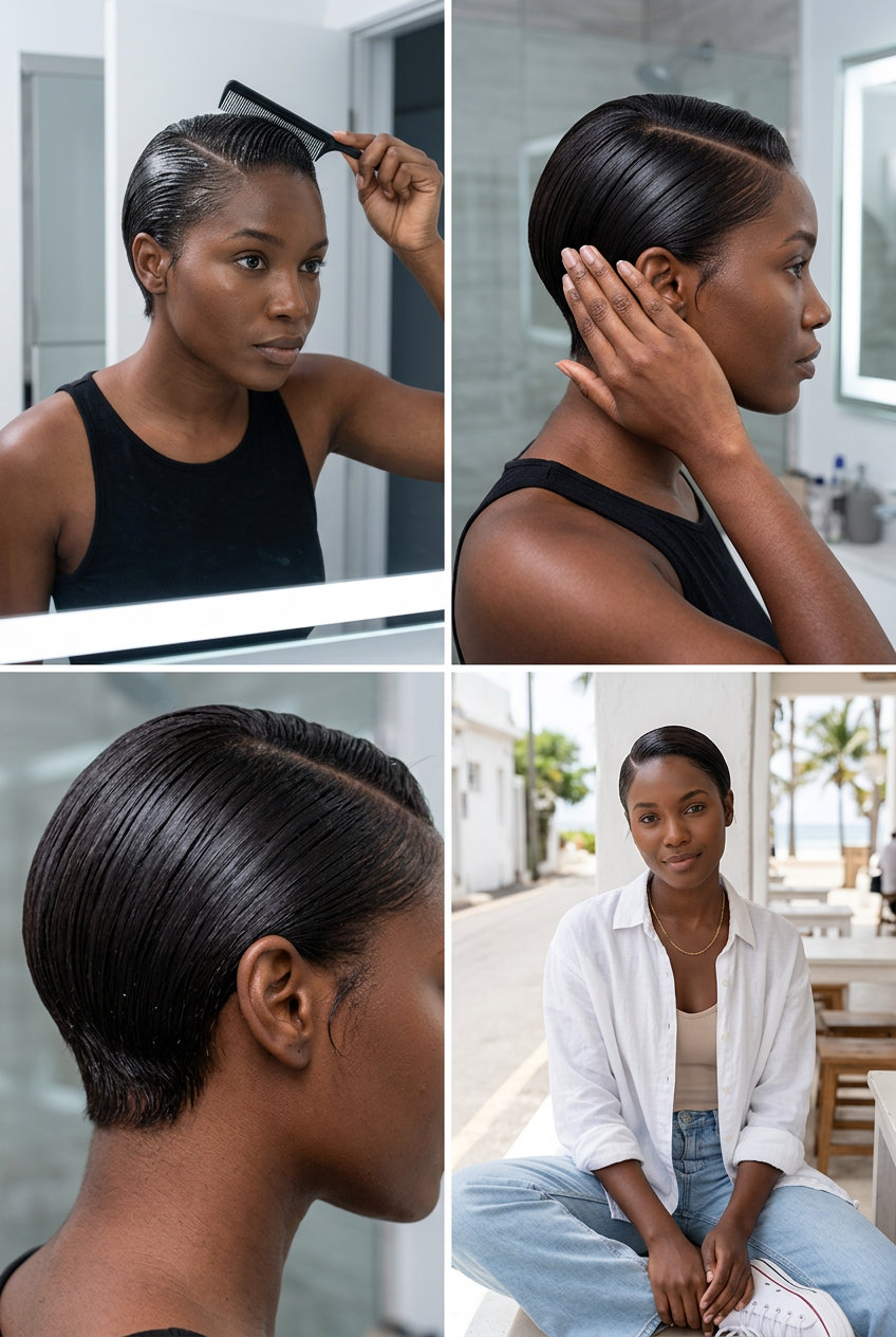 Minimalist Hydro Crop Hairstyles 2026 short deep espresso brunette crop with high gloss, sleek finish and tucked sides for daily wear