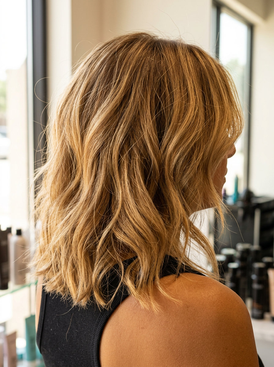 long balayage with honey blonde, golden honey & warm blonde, natural root — lived-in weekend style