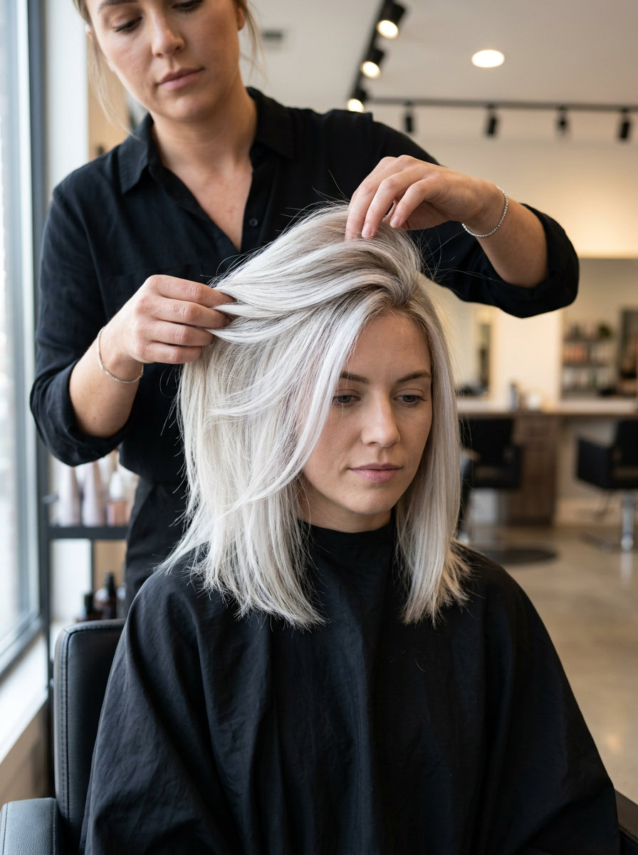 Icy Platinum Micro-Highlights 2026 icy platinum blonde highlights with cool silver, babylights technique for summer 2026