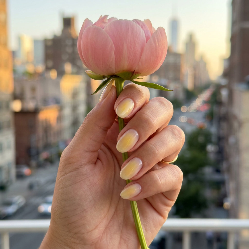 Butter Yellow Aura Bloom nails: diffused yellow gradient. June nails color ideas - summer trends 2026.