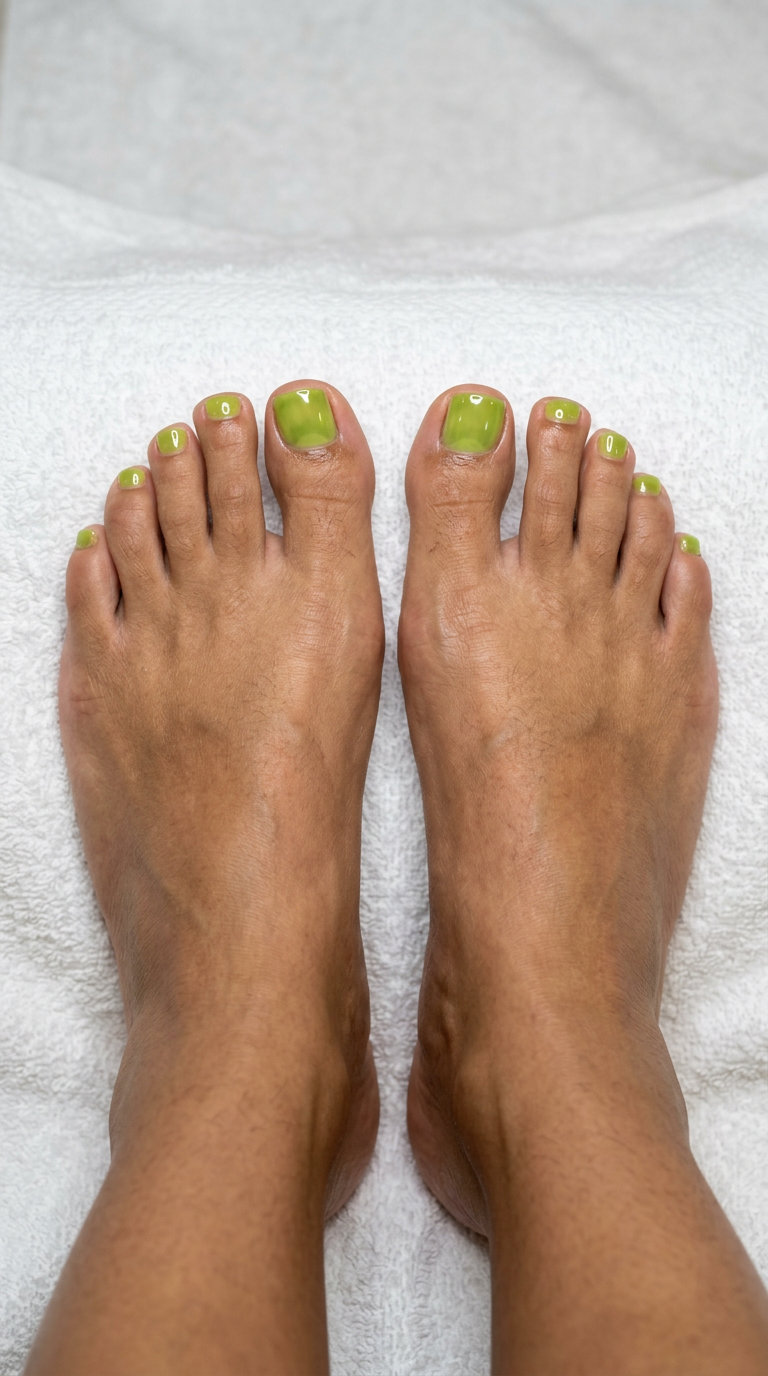Lime green jelly toenails for casual summer festivals. Best June toe nails ideas 2026.