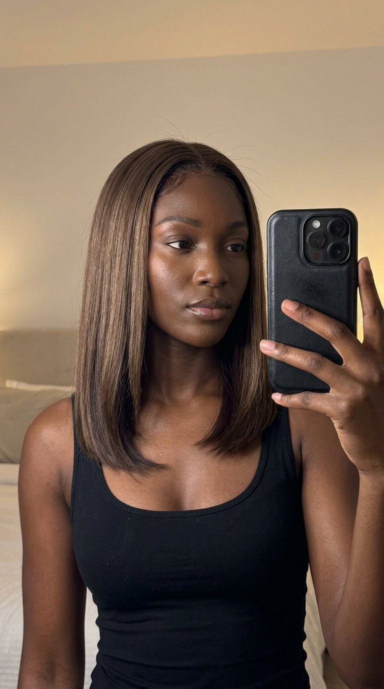 Mocha Undertones Peekaboo: Edgy Brunette Secret 2026 long neutral brunette peekaboo with deep mocha, hidden cool brown panel for edgy look