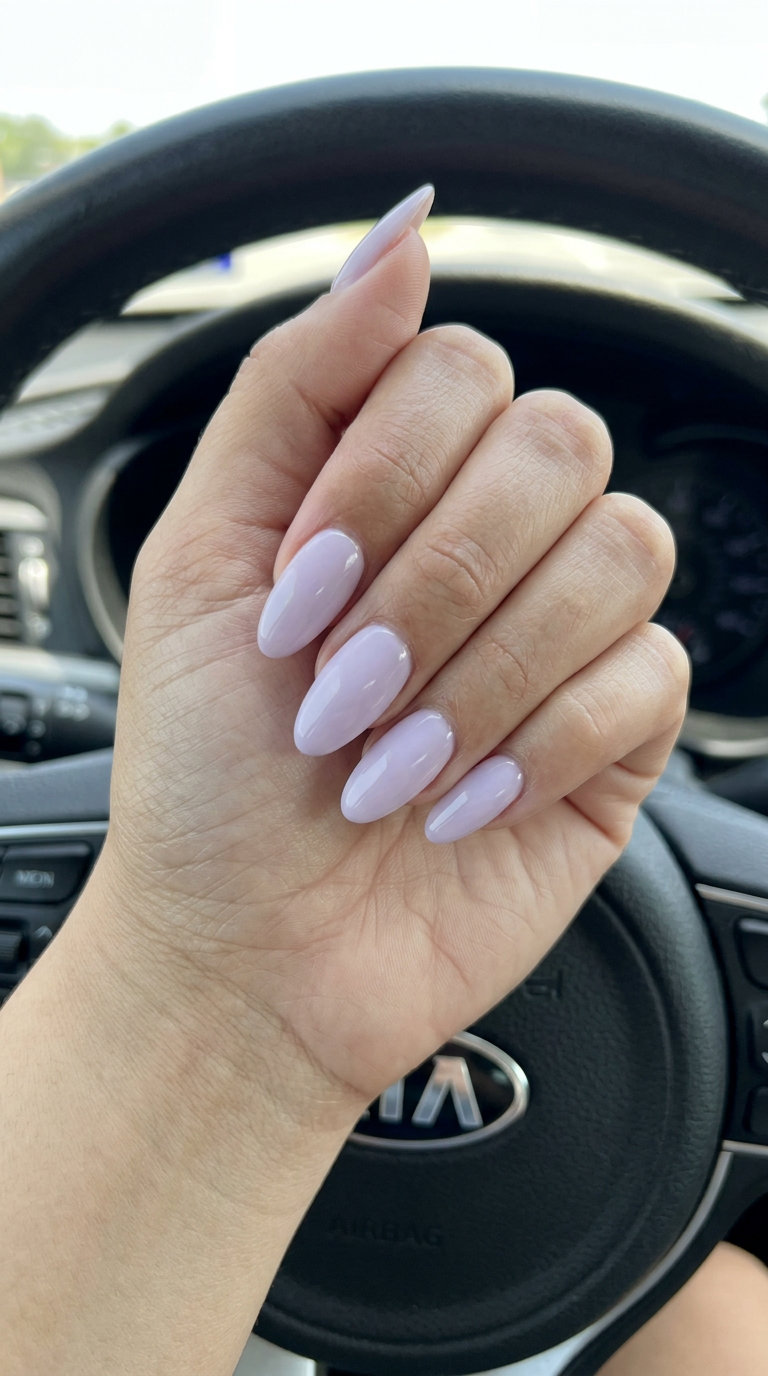Lavender Haze Oval Summer Nails 2026 Dreamy lavender haze oval summer nails 2026 for all skin tones, romantic and ethereal evening look.