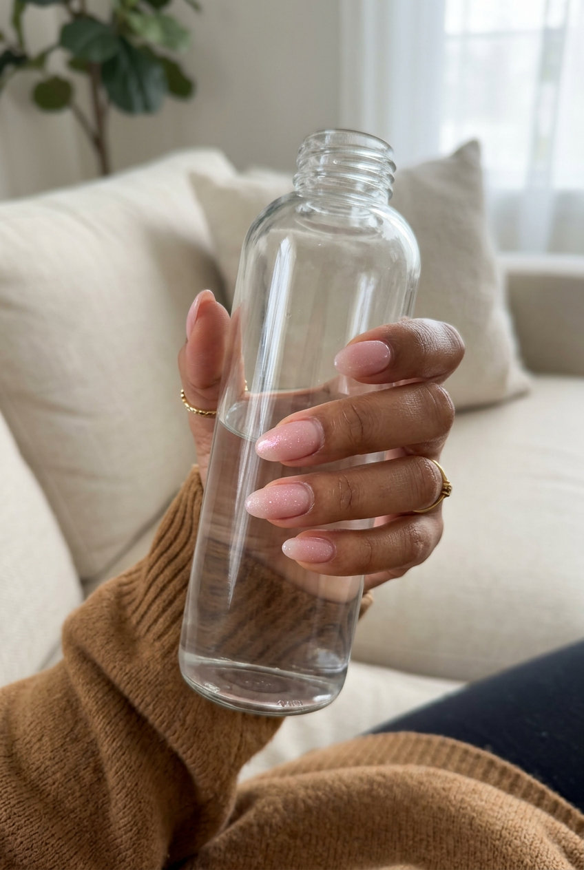 Milky Pink Shimmer Oval Nails 2026 | Refined Radiance Radiant milky pink shimmer oval nails 2026 for all skin tones. Refined for weddings & date nights.