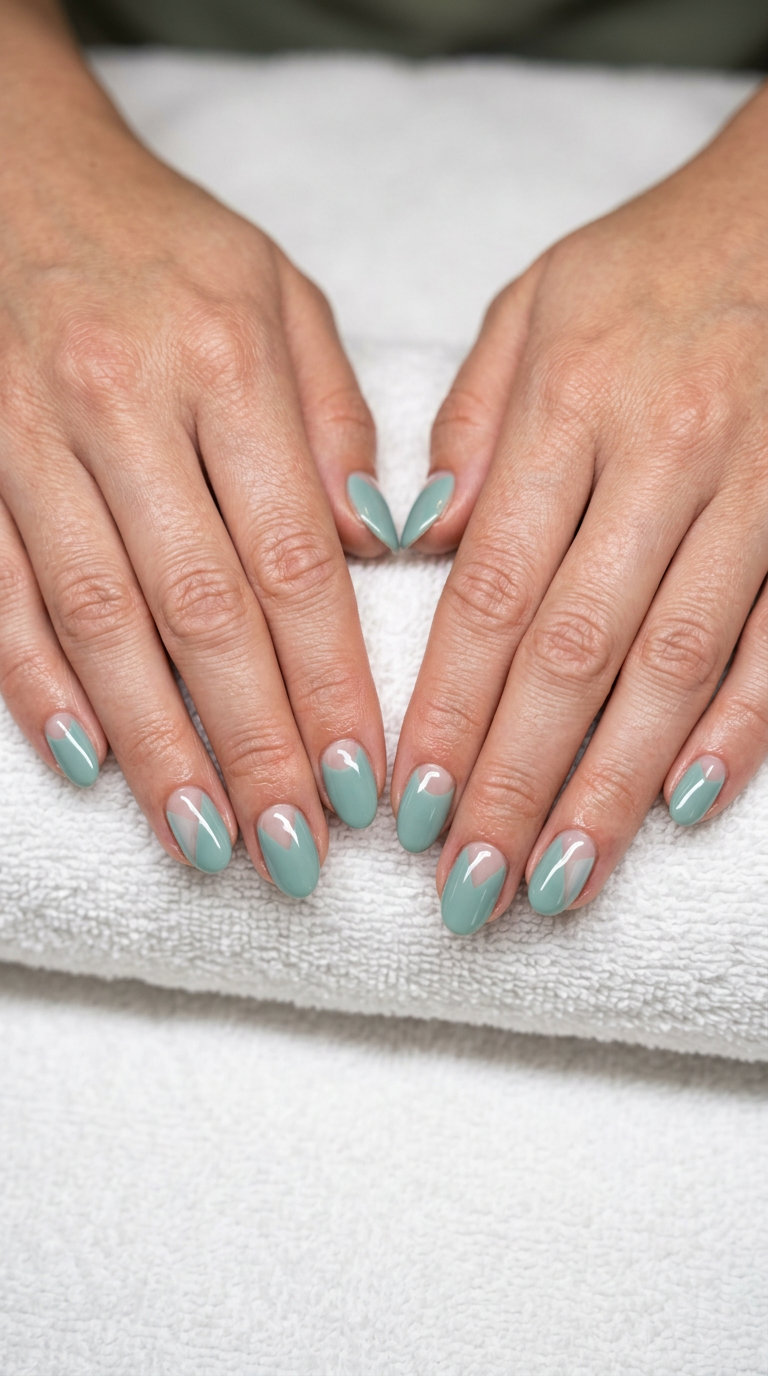 Seafoam Space Oval Nails 2026 | Minimalist Chic Modern seafoam space oval nails 2026 for all skin tones. Minimalist for work & casual brunch.