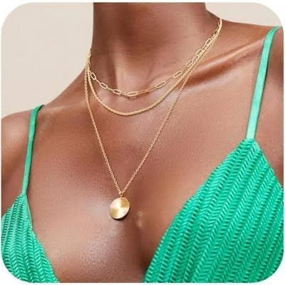 accessory 14K Gold Plated Dainty Layered Gold Necklace Set Target $35.06