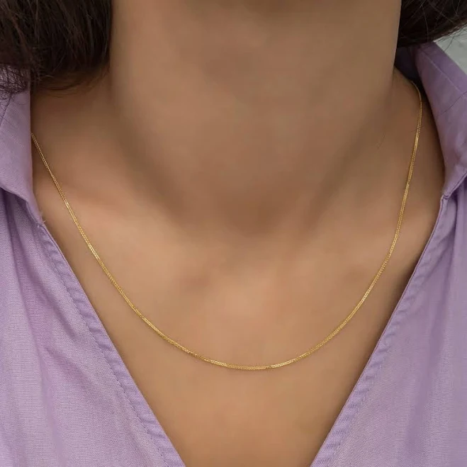 accessory 14K Solid Gold Vine Chain Necklace Etsy - VeraByEden $290.25