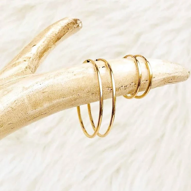 accessory 14kt Gold Filled Minimalist Hoop Earrings Etsy - DelicateLayers $30