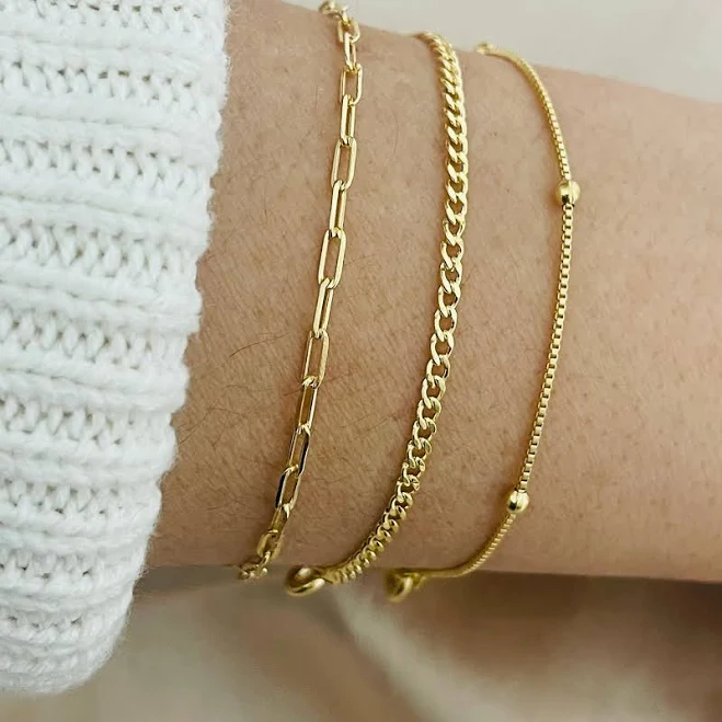 accessory 18K Gold Filled Dainty Bracelet Set Etsy - Seller $31.2