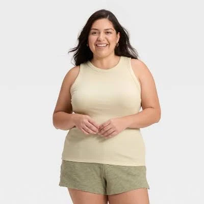 top A New Day Women's Slim Fit Ribbed Tank Top Target $4.4