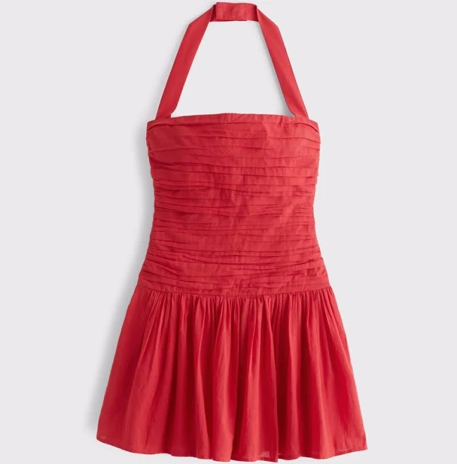 outfits Abercrombie & Fitch Women's Emerson Drop-Waist Halter Mini Dress Abercrombie & Fitch $26.97