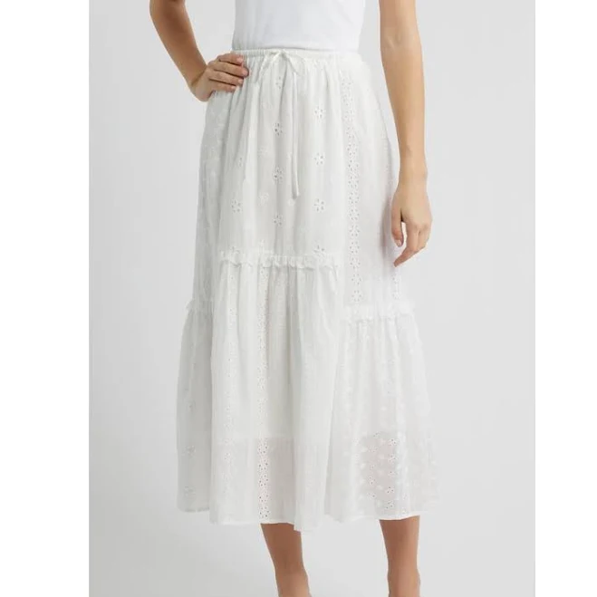 skirt All in Favor Women's Ruffle Embroidered Tiered Maxi Skirt Nordstrom $55