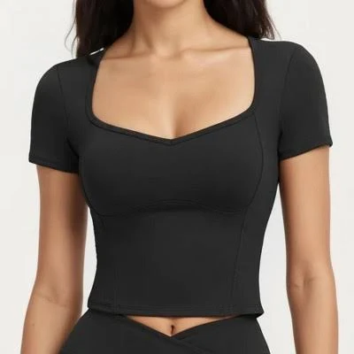 top Anna-Kaci Women's Ribbed Square Neck Fitted Workout Top Target $39.99