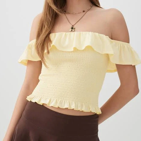 top Ardene Women's Off-Shoulder Smocked Top Ardene $19.9
