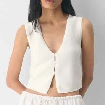 vest Aritzia Wilfred Women's Cotton Charm Basque Sweater Vest Aritzia $78
