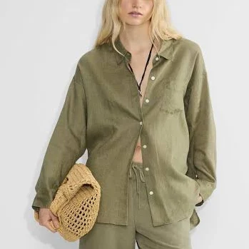 top Aritzia Wilfred Women's Reminisce Relaxed Linen Shirt Aritzia $98
