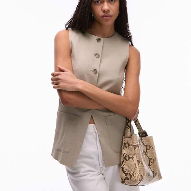 vest ARKET Linen Vest with Patch Pockets ASOS $88.9