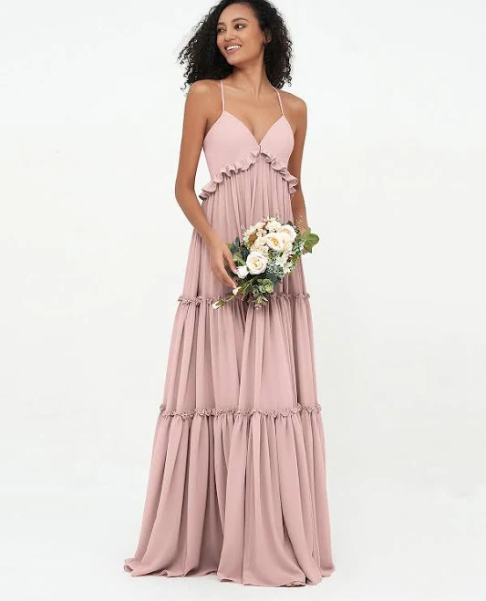 dress BABARONI Bohemian Chiffon Tiered Maxi Gown Babaroni.com $89.1
