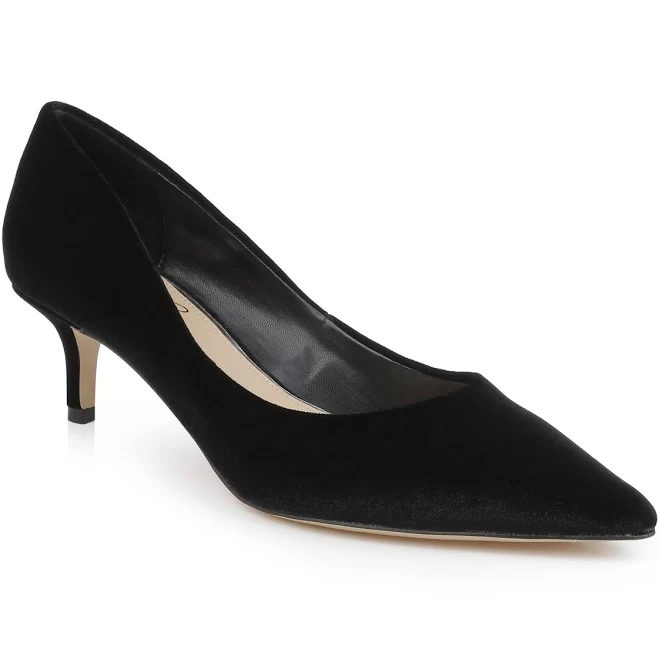 shoes Badgley Mischka Women's Enola Velvet Kitten Heel Pumps Macy's $69.3