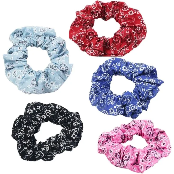 accessory Bandana Print Scrunchie Cotton Hair Tie Etsy - Seller $2.82