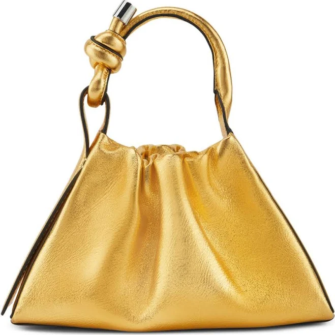 bag behno Mini Tina Ruched Metallic Leather Baguette Top Handle Bag Nordstrom $245