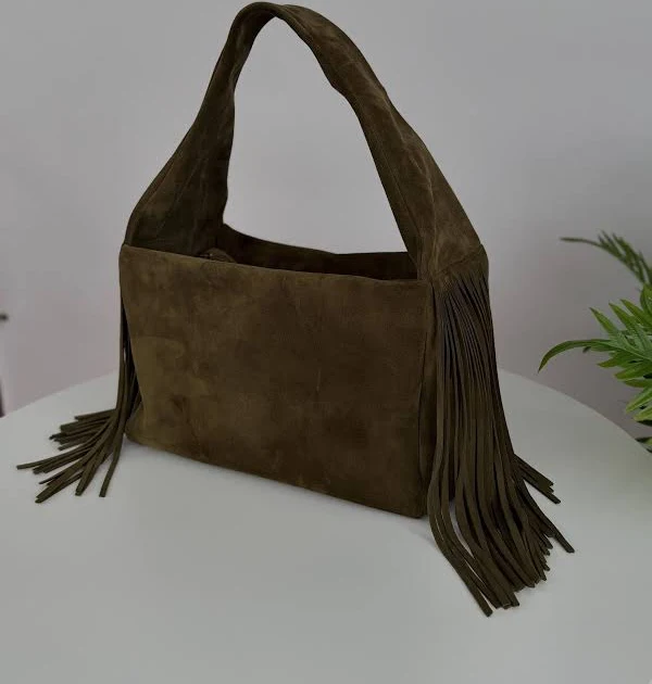 bag Bohemian Suede Fringe Hobo Bag Etsy - OkraShop $150
