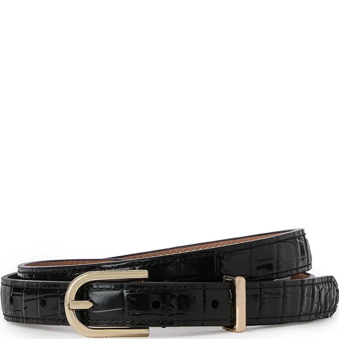 accessory Brahmin Women's Skinny Leather Belt with Gold Buckle Dillard's $75