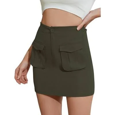 skirt Coolmee Women's Stretchy Cargo Mini Skirt with Pockets Target $28.69